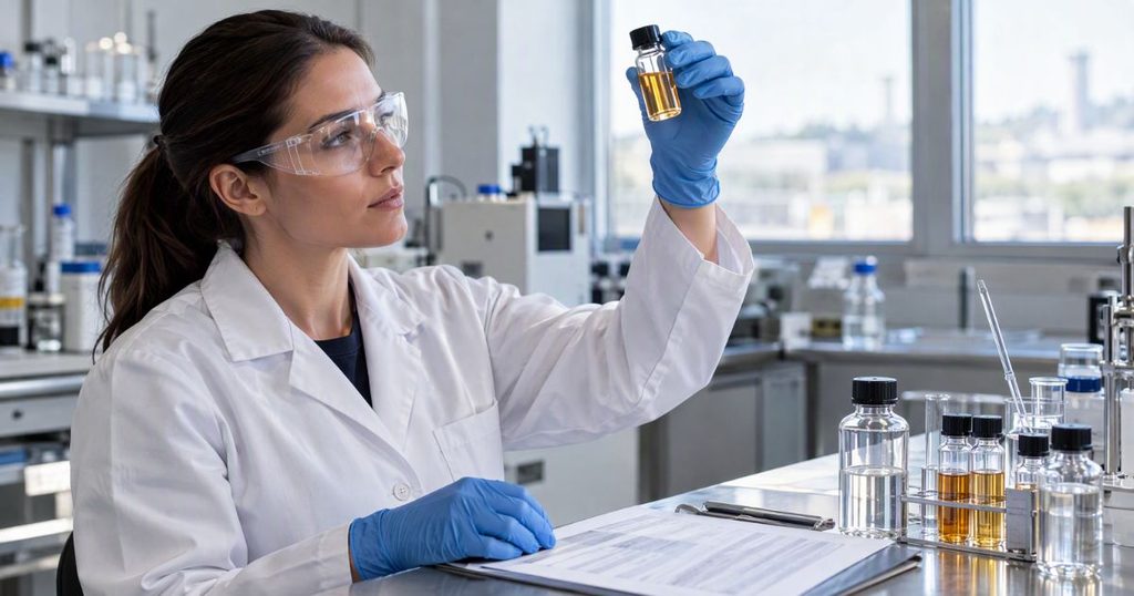 Quality control review of Certificate of Analysis for soap and detergent chemicals